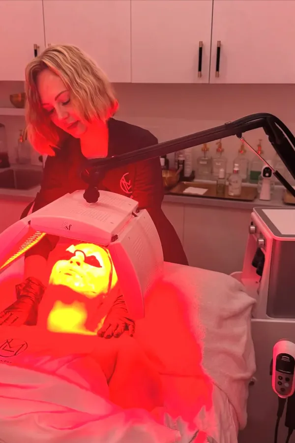 LED light therapy facial treatment at LeMed Spa
