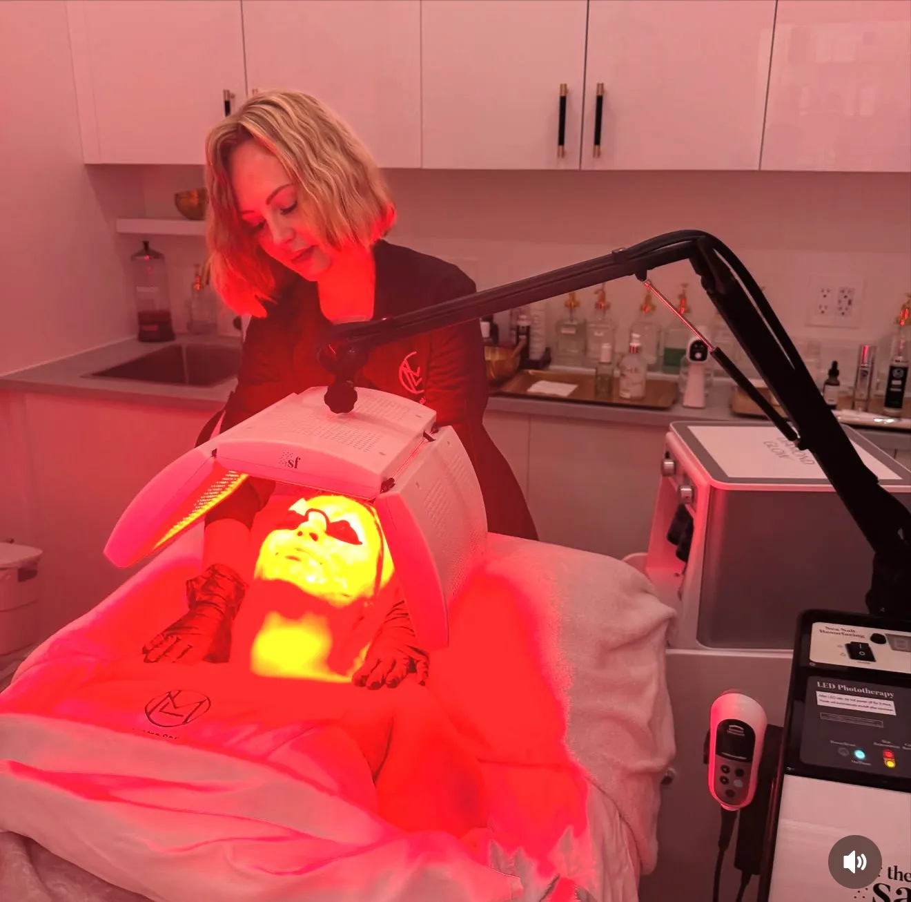 LED light therapy facial treatment at LeMed Spa